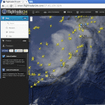 フライトレーダー２４で雲を表示した様子